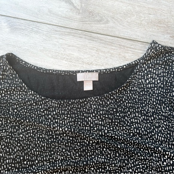 J. Jill Wearever Draped and Stretch Tunics in Black White 3/4 Sleeves - Picture 5 of 13